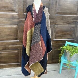Plaid poncho/shrug.